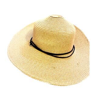Milani Wide Brim Sun Hat Italian Design Italy Straw Floppy Beach Resort Vacation